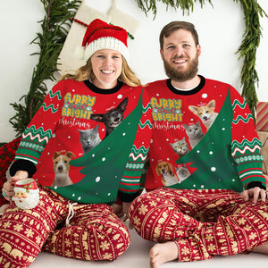 Custom Photo Gift For Pet Lover, Furry And Bright Christmas Ugly Sweater 03TOLU111024-Homacus