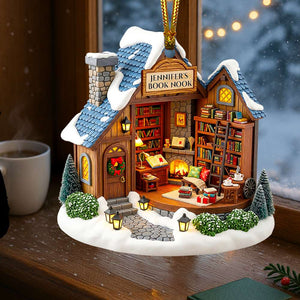 Book Nook Christmas Ornament Personalized Gifts For Book Lovers 01PGDT080825-Homacus