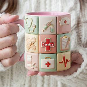 Medical Patchwork Accent Mug - Personalized Gifts For Nurses 01TOLU281025-Homacus