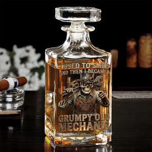 Grumpy Old Mechanic Decanter Set - Personalized Gift For Mechanics 04PADT030326