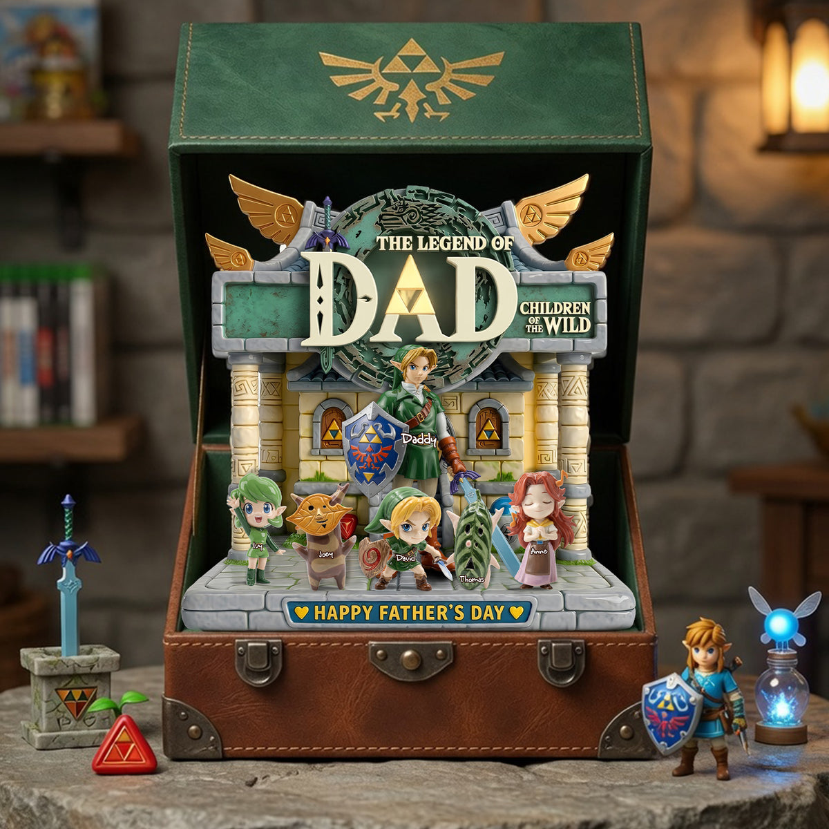 Adventure Dad And Kids Acrylic Plaque - Personalized Gifts For Father's Day Plaque 03OHLU130526