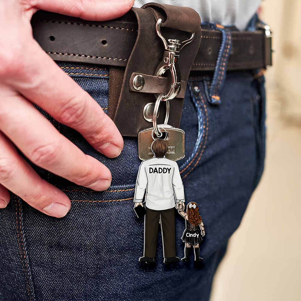 Dad Keychain - Personalized Gifts For Dad 11QHHU020525HG-Homacus