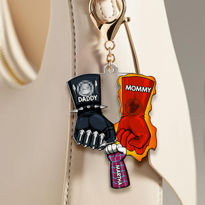 Personalized Gifts For Family Keychain Superhero Fist Bump 03QHHU030325HA-Homacus