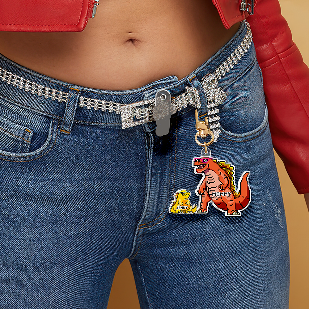 Personalized Gifts For Mom Keychain Power Monster 022QHHU030625TM-Homacus