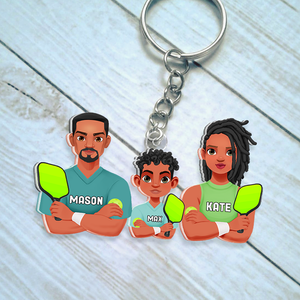Personalized Gifts For Family Keychain Pickleball Family 012QHHU220125PA-Homacus