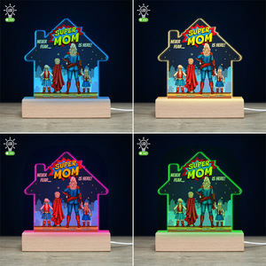 Super Mom Is Here, Personalized 3D Led Light, Christmas Gift For Kids-Homacus