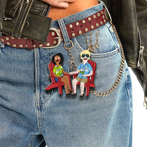 Personalized Gifts For Couple Keychain Cartoon Couple 01QHHU100225PA-Homacus