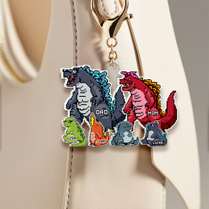 Personalized Gifts For Family Keychain Power Monster 021QHHU030625TM-Homacus