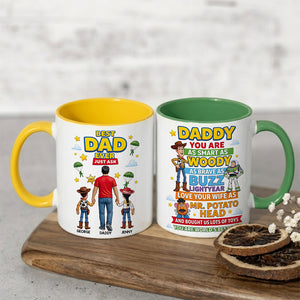 Best Dad Ever Cartoon Coffee Accent Mug - Personalized Gifts For Father's Day Coffee Mug 01HUDT250526-Homacus