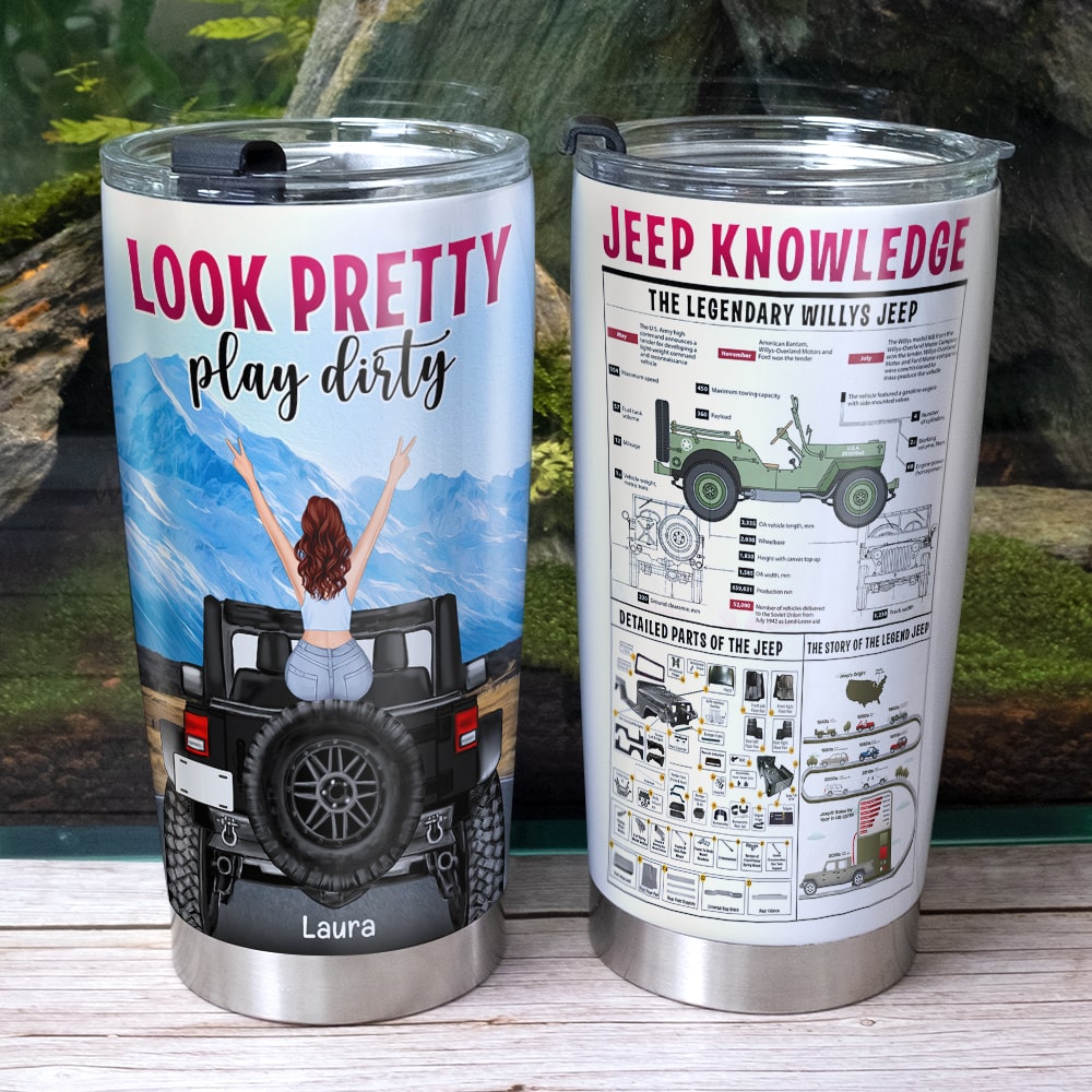 Personalized Gifts For Her Tumbler Look Pretty Play Dirty-Homacus