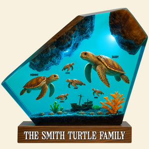 Turtle Family Plaque - Personalized Gifts For Family 04natn280525-Homacus