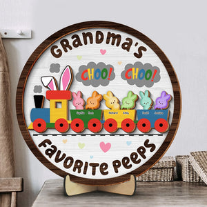Personalized Gifts For Grandma Wood Sign Favorite Peeps-Homacus