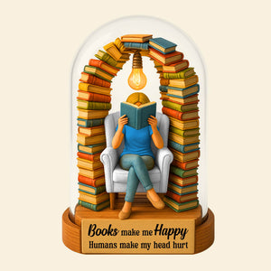 Reading Book Plaque - Personalized Gifts For Book Lovers 05hutn050625-Homacus