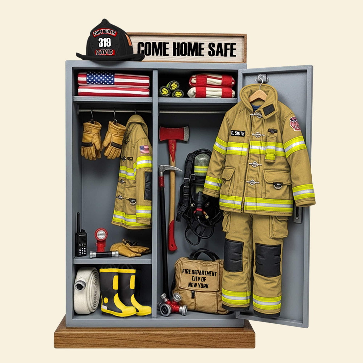 Firefighter Personal Locker Plaque - Personalized Christmas Gifts For Firefighter 06qhtn290525-Homacus
