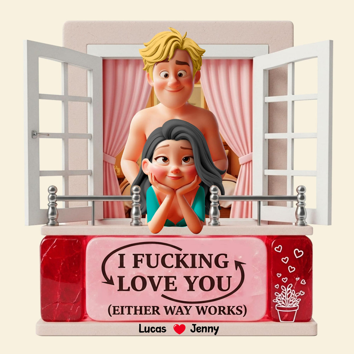 Personalized Gifts For Naughty Couple Acrylic Plaque, Cartoon Character 04tgtn180625-Homacus