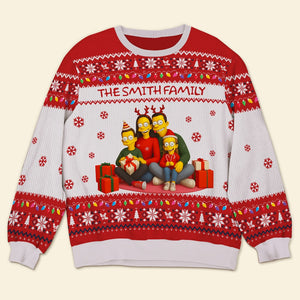 Custom Photo Christmas Gifts For Family Ugly Sweater 04natn250825-Homacus