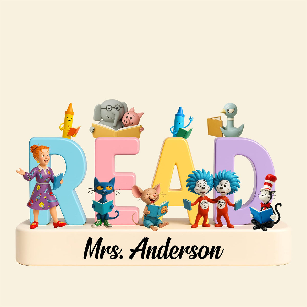 Cartoon Teacher Plaque - Personalized Gifts For Teacher 05natn270525-Homacus