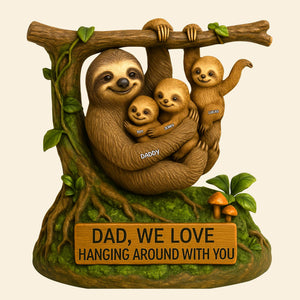 Sloth Dad Plaque - Personalized Gifts For Dad 01natn120525-Homacus