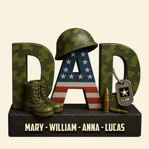 Custom Military Logo Gifts For Veteran Dad Plaque 04totn170425-Homacus