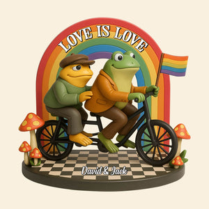 LGBT Frog Couple Plaque - Personalized Gifts For Couple 03natn280525-Homacus