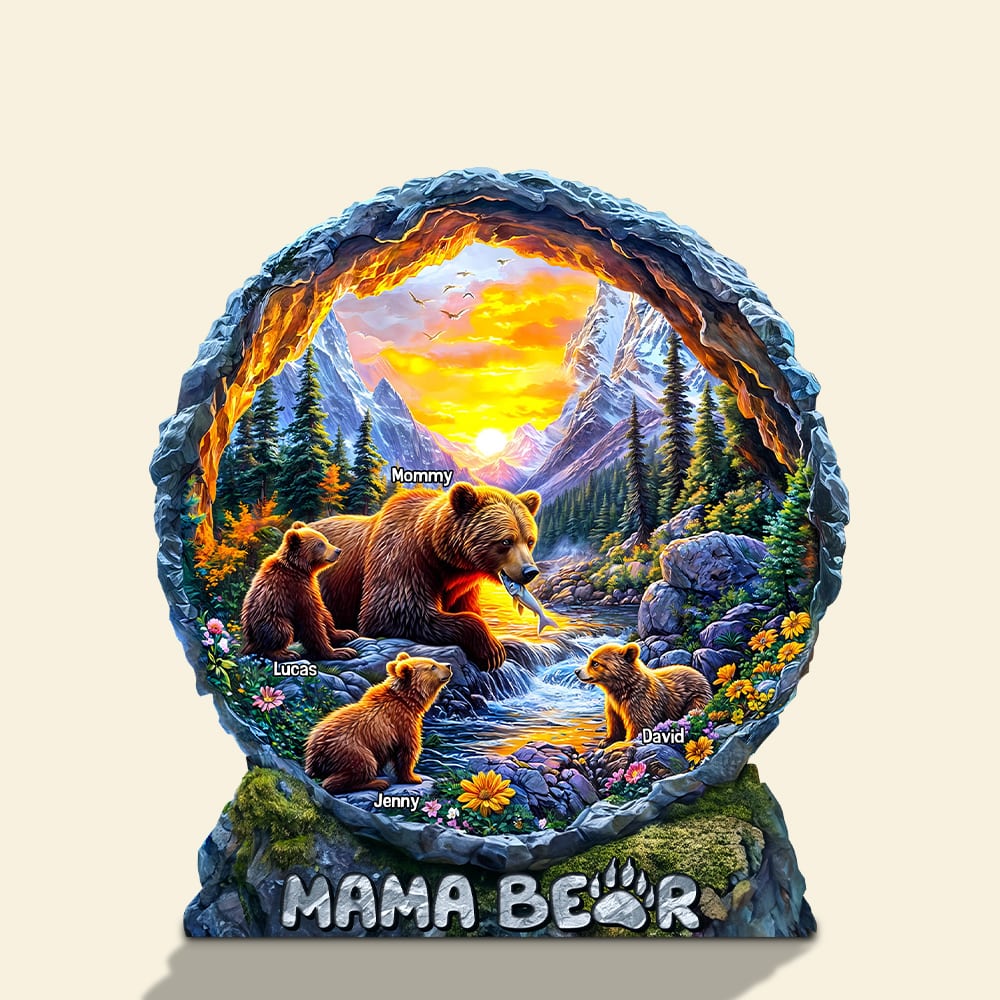 Bear Mom Plaque - Personalized Gifts For Mother 04hutn270325-Homacus