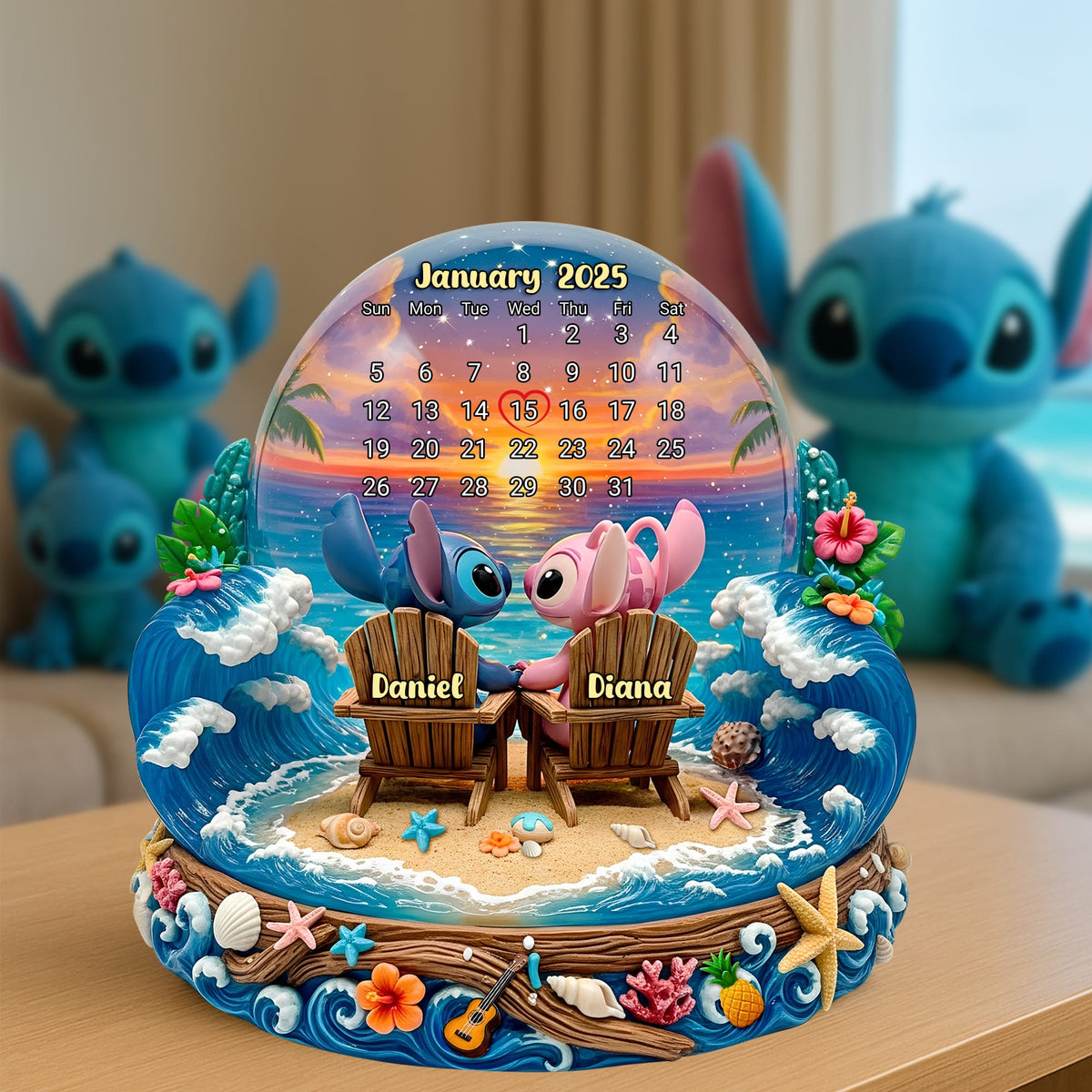 Cartoon Beach Couple Acrylic Plaque Personalized Gifts 02tolu260625-Homacus