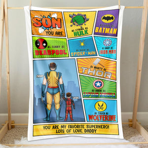 Personalized Gifts For Children Blanket 05huti120724pa Child holding Father's Hand-Homacus