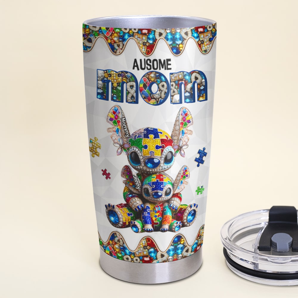 Personalized Gifts For Autism Mom Tumbler 01tgtn220325 Ausome Mom-Homacus