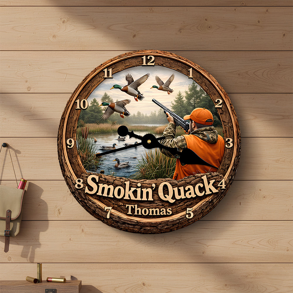 Duck Hunting Wall Clock Personalized Gifts For Hunters 01HUDT231225-Homacus