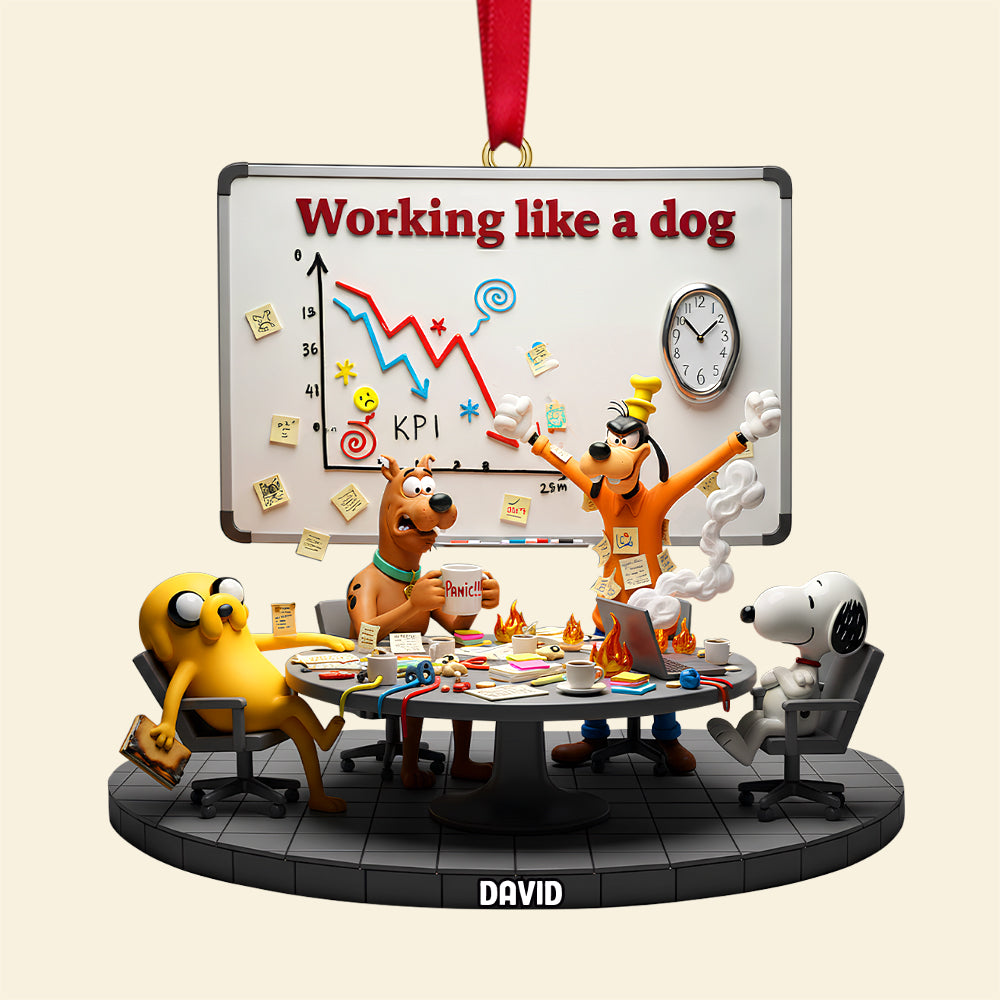 Working Like A Dog Christmas Ornament Personalized Funny Gifts For Coworkers 03patn171125-Homacus