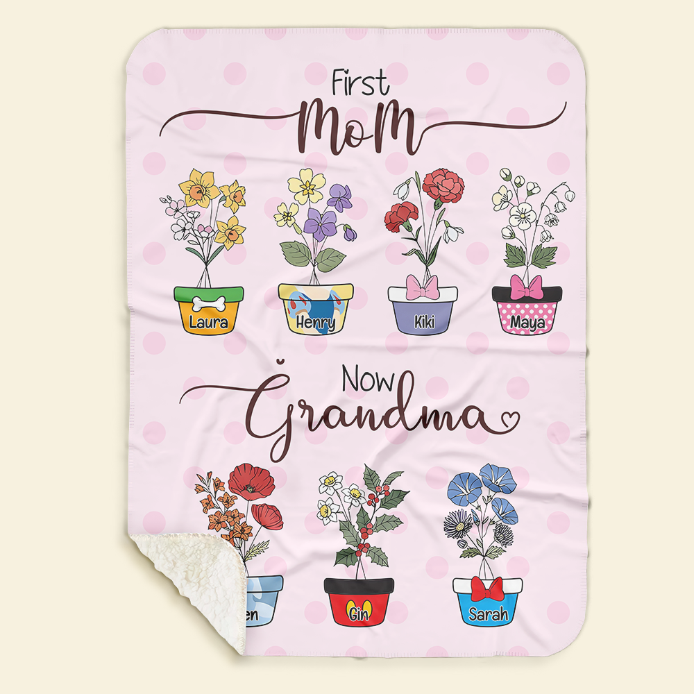 Personalized Gifts For Grandma Blanket, Flower Garden 02KALU140924-Homacus