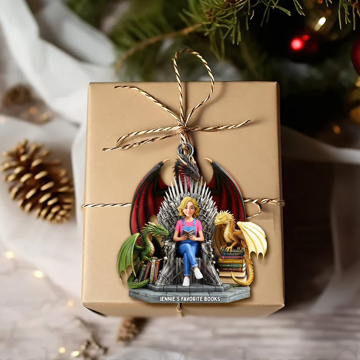 Personalized Gift For Book Lovers, Bookmas Custom Shape Acrylic Christmas Ornament 04hulu181025-Homacus