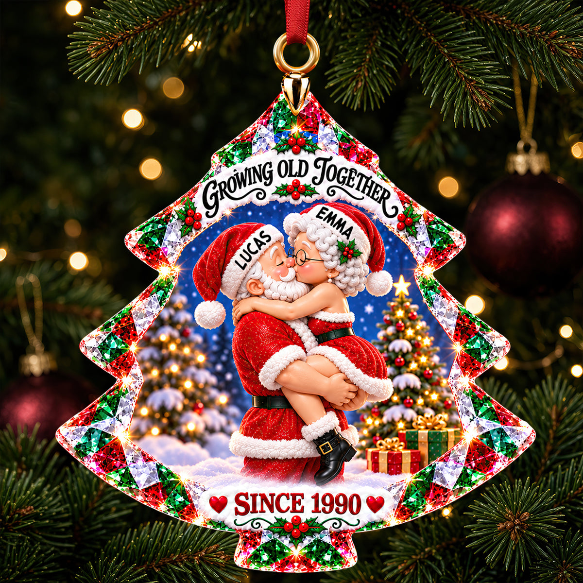 Naughty Old Santa Couples Acrylic Ornament - Personalized Christmas Gifts For Couples 09tydt091026-Homacus