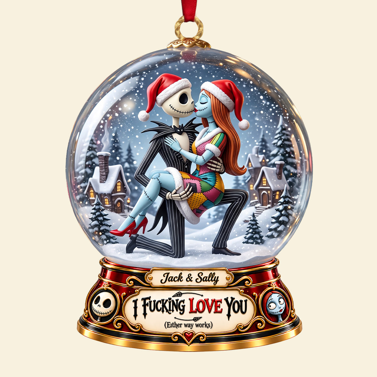 Spooky Loving Couple Ornament - Personalized Christmas Gifts For Couples 06tyta211026