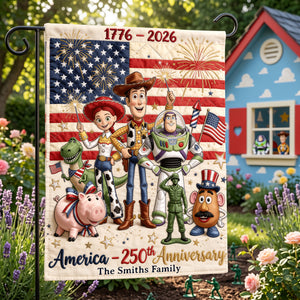 Lovely Characters Celebrated America 250th Anniversary Garden Flag - Gifts For Patriots 04nalu020626-Homacus
