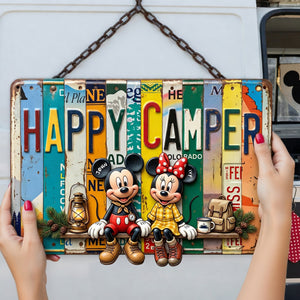 Happy Camper Metal Sign - Personalized Gifts For Couples 04nalu220626