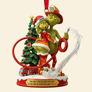 Funny Firefighter Green Monster Personalized Gifts For Couple Christmas Ornament 02tgtn011025-Homacus