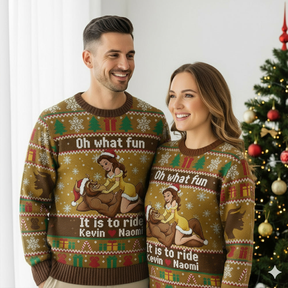 Funny Couple Christmas Ugly Sweater - Personalized Gifts For Couple 01KIDT270925-Homacus