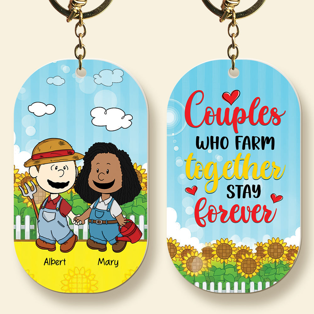 Personalized Gifts For Couple Farmer Keychain Couples Who Farm Together Stay Forever 04TOQN080225HG-Homacus