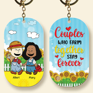 Personalized Gifts For Couple Farmer Keychain Couples Who Farm Together Stay Forever 04TOQN080225HG-Homacus