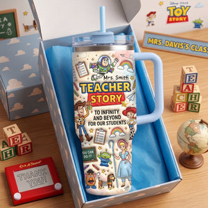 Devoted Teacher 40oz Tumbler With Handle - Personalized Gifts For Teachers 02QHLU220726-Homacus