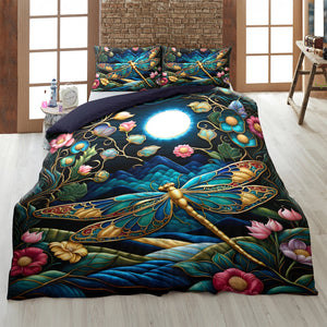 Enchanted Dragonfly Garden Quilt Bed Set Quilt Bed Set Gift For Dragonfly Lovers 05HULU200125-Homacus