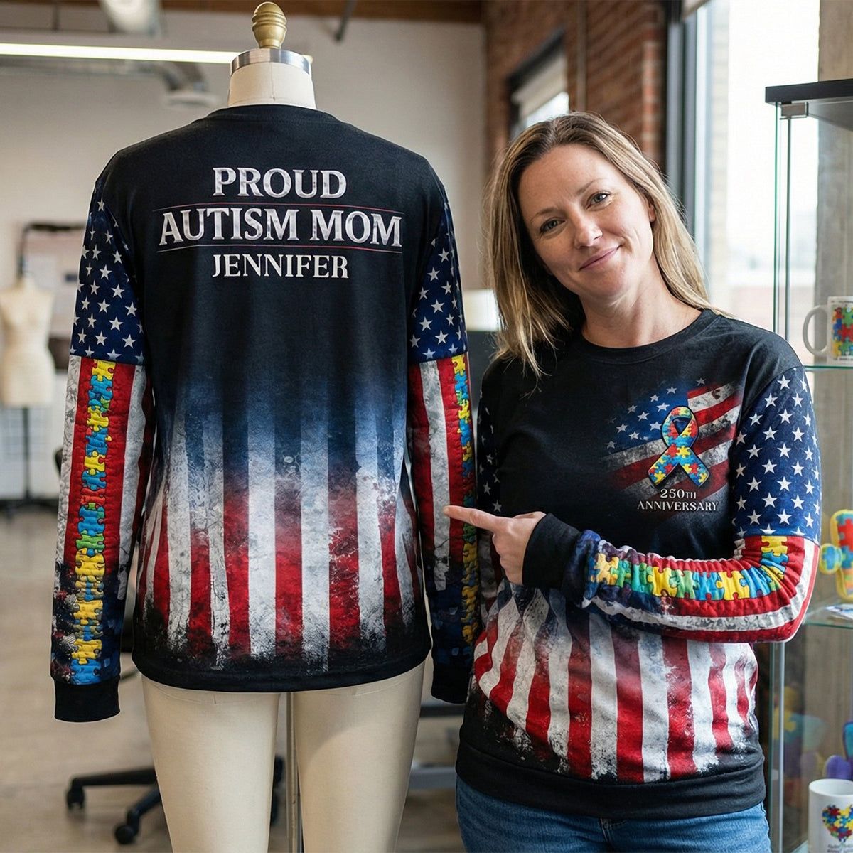 Proud Autism Parent - 250th Of The USA - Personalized Gifts 06toqn040226-Homacus
