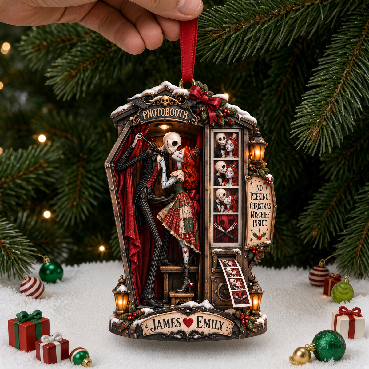 Spooky Couple Acrylic Ornament - Personalized Christmas Gifts For Couple 04halu210926
