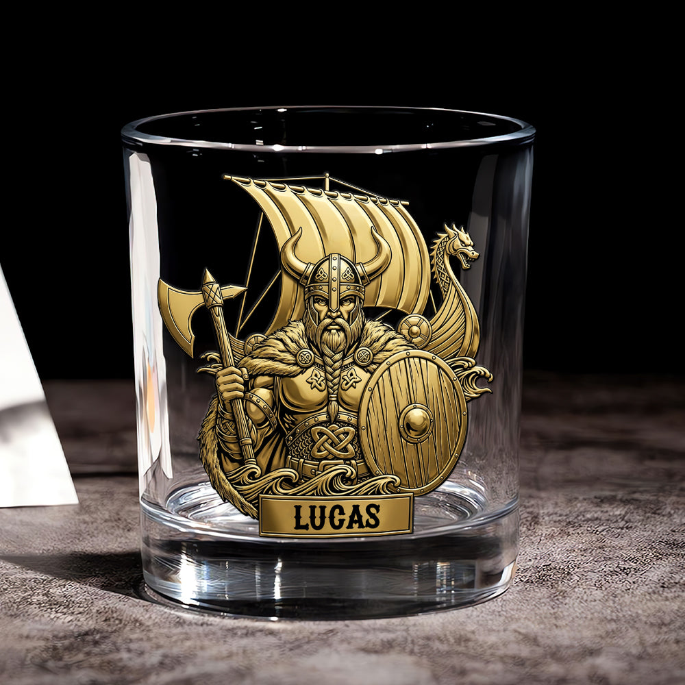 True Warriors Whiskey Glass Personalized Viking Gifts 03NATN050825-Homacus