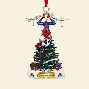 Personalized Gifts For Christmas, Cheeky Kissing Couple Acrylic Ornament 03nata061025-Homacus