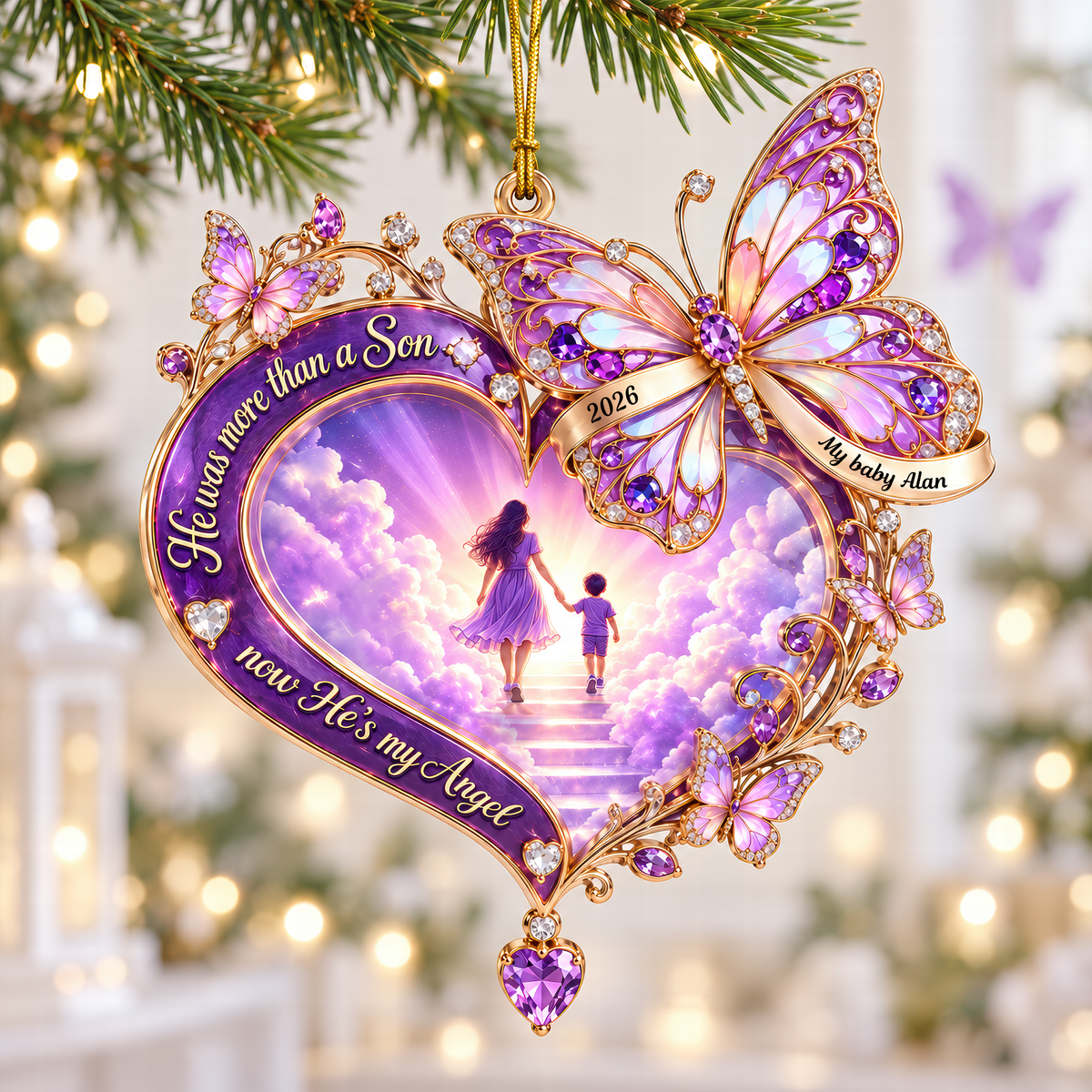 Walking Together In Heaven Acrylic Ornament - Personalized Memorial Gift 03QHQN101026-Homacus