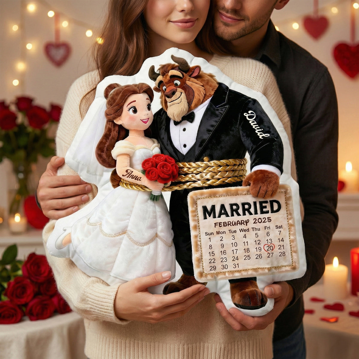 Married Couple Shaped Pillow - Personalized Anniversary Gifts For Couples 02NALU091225-Homacus