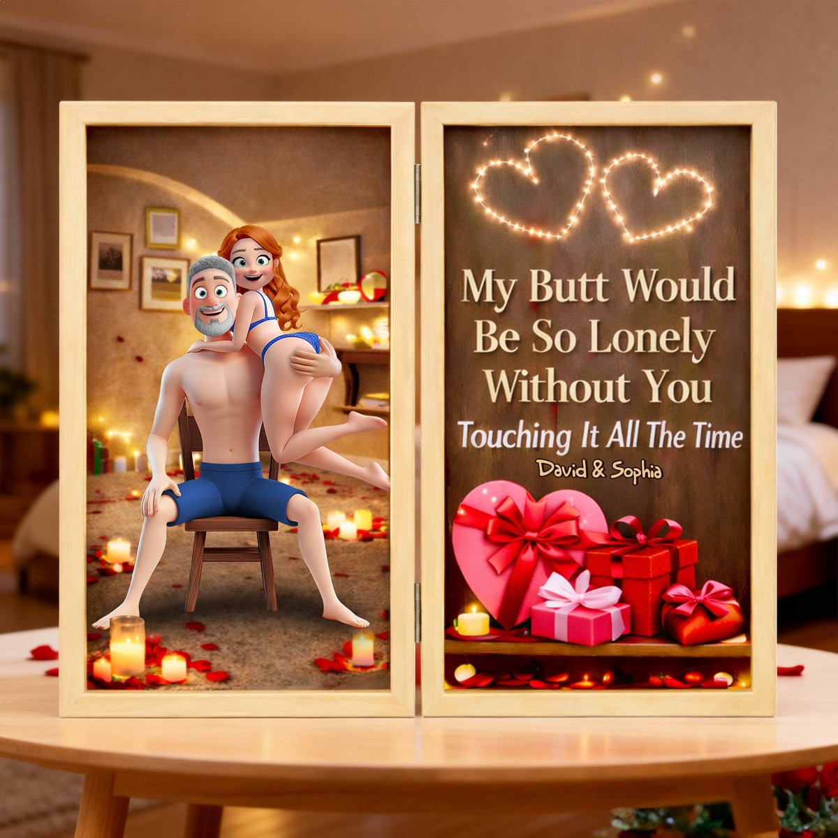 Romantic Naughty Couple Acrylic Plaque - Personalized Gifts For Couples 02OHLU020226-Homacus