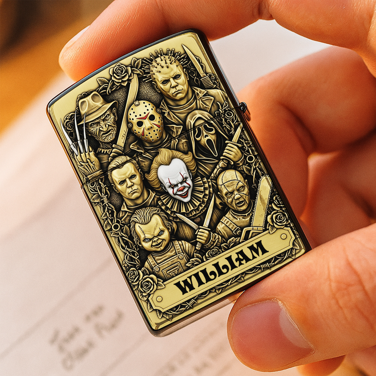 Horror Collage Lighter - Personalized Halloween Gifts-Homacus